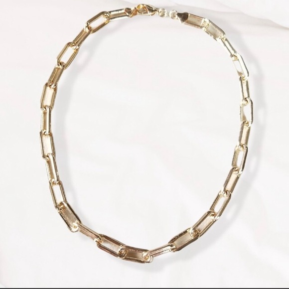 REPOSHED : 18k Gold Filled Round Paperclip Chain Necklace - Picture 3 of 5